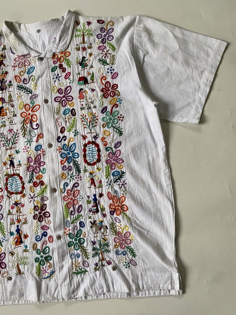 Vintage Handmade Linen Shirt ( BODE Alternative ) (Category: Tshirts & Polo Shirts ) located in Baguio. Submitted by the_gunstore (Listing ID 1437904547, Image 2). Description: Size tagged: XL Issue: Minimal Stains Width:24.5 Length:30 Shoulder:21.5 Sleeve:10.