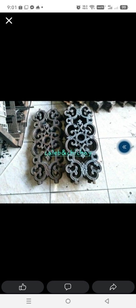 Vintage Metal Bench balcony per Each (Category: Chairs) located in Manila. Submitted by erica111591 (Listing ID 1437768409, Image 2). Description: - Vintage bench - Intricate metalwork design - Wooden seat and backrest - Sturdy construction - Suitable for indoor or outdoor use - Perfect for gardens, patios, or living areas.