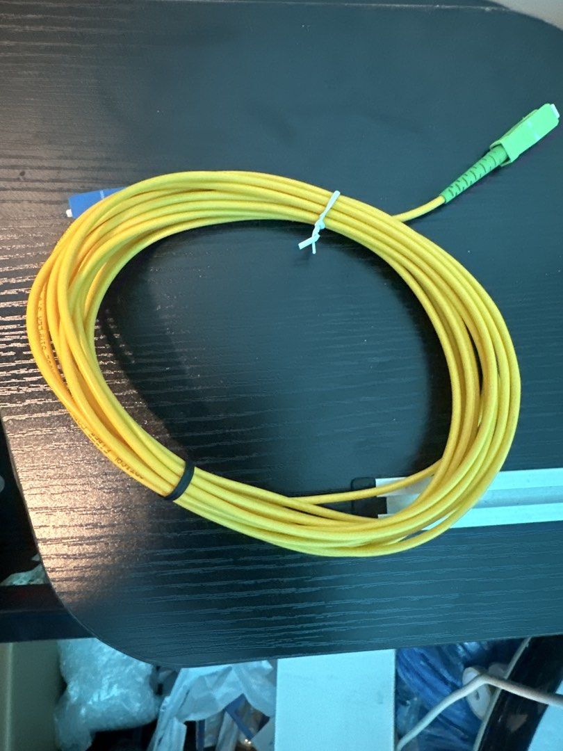 Yellow Fiber Optic Cable with Connector