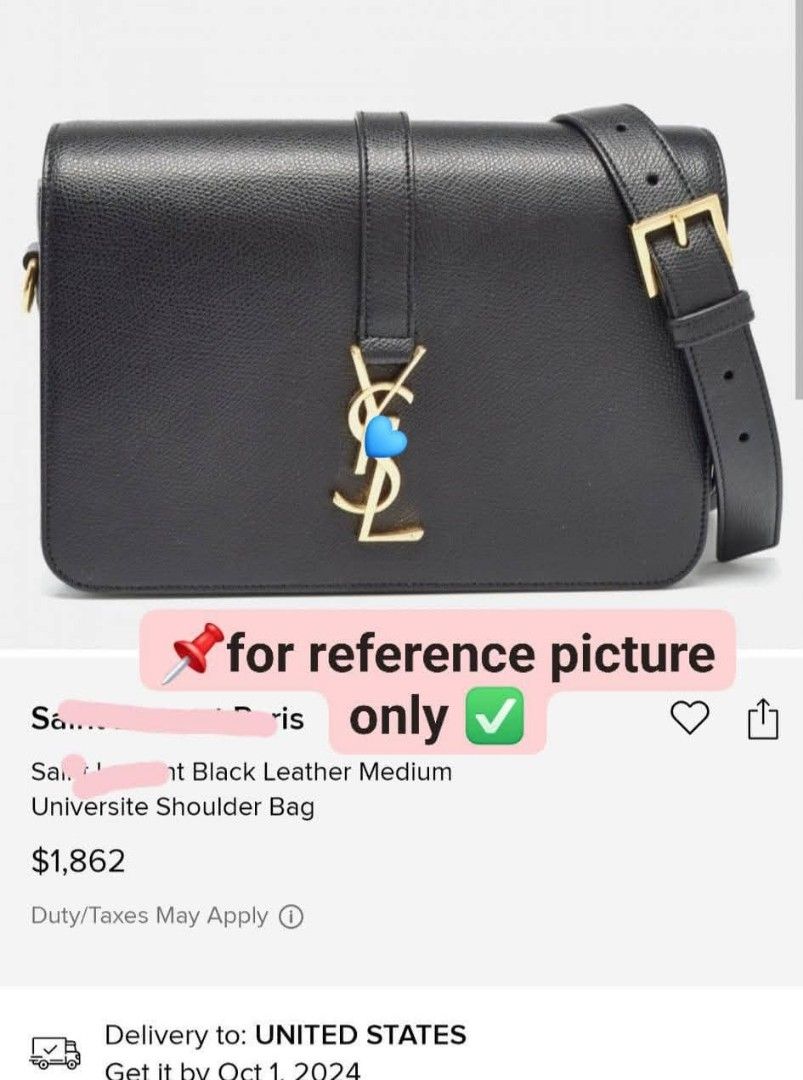 Yves Saint Laurent (YSL) Shoulder Bag (Category: Cross-body Bags) located in Davao. Submitted by signatureshoesandbags (Listing ID 1437830840, Image 3). Description: Small size With generic dustbag.