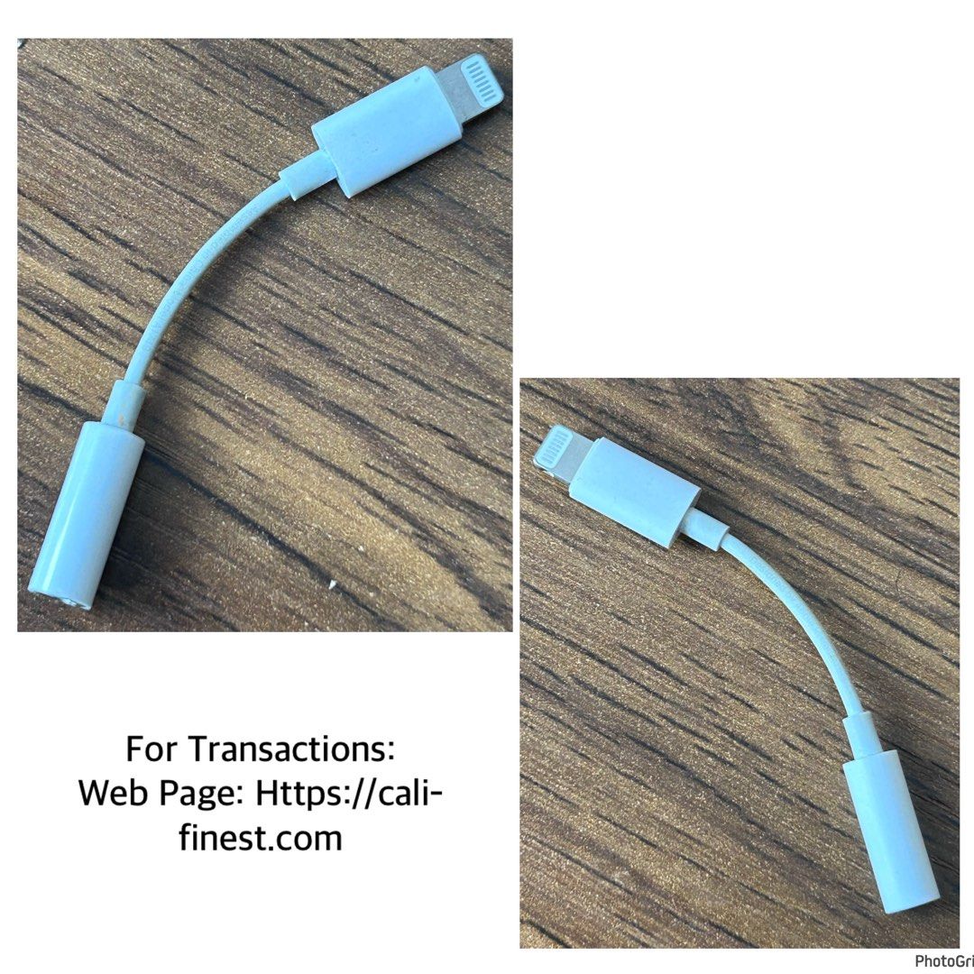 3.5 Apple Lightning Jock (Category: Cables & Adaptors) located in Pasig City. Submitted by califinestcollectibles (Listing ID 1437967160, Image 1). Description: 3.5 Apple Lightning Jock EL#180 No Issues Model No: A1749 2pcs Brandnew Apple Lightning Jock - 400 pesos each 5pcs Used Apple Lightning Jock - 200 pesos each Original/Authentic From USA Pick Up at One Oasis condominium ortigas extension pasig city Or Delivery via Lalamove,Jnt, LBC cod/cop