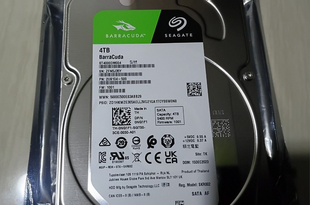 4TB Seagate Barracuda HDD 3.5 inches Sata Hard Drive