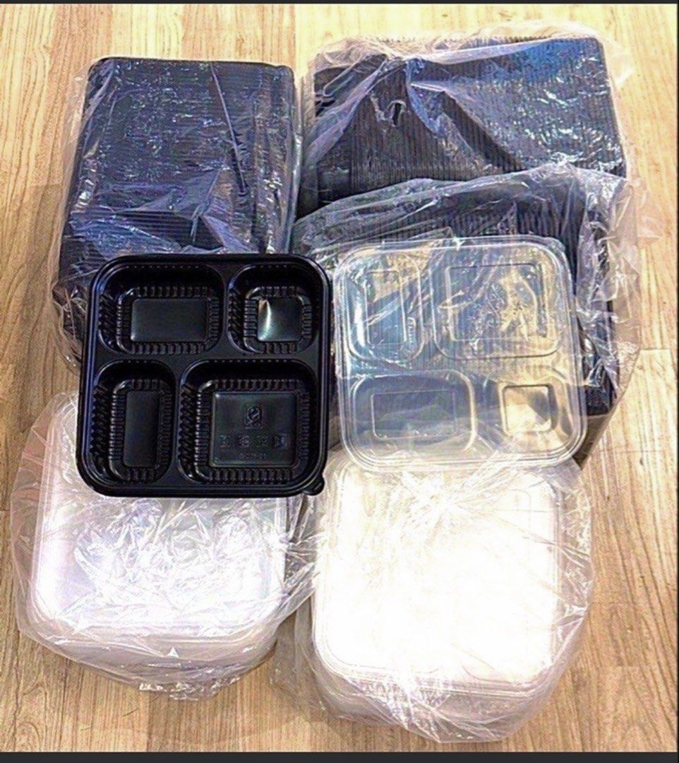 50 sets Thick good quality 4 compartment food bento boxes.