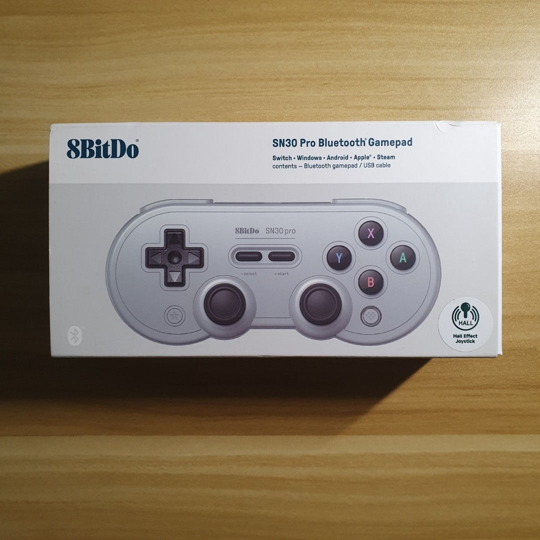 8BitDo SN30 Pro Bluetooth Gamepad (Category: Controllers) located in Imus. Submitted by merchantvile (Listing ID 1438007671, Image 1). Description: - Color: Gray - Wireless Connection via Bluetooth - Compatible with: Windows, Android, macOS, Steam, Raspberry Pi - Includes USB cable - RFS: Unused in storage.
