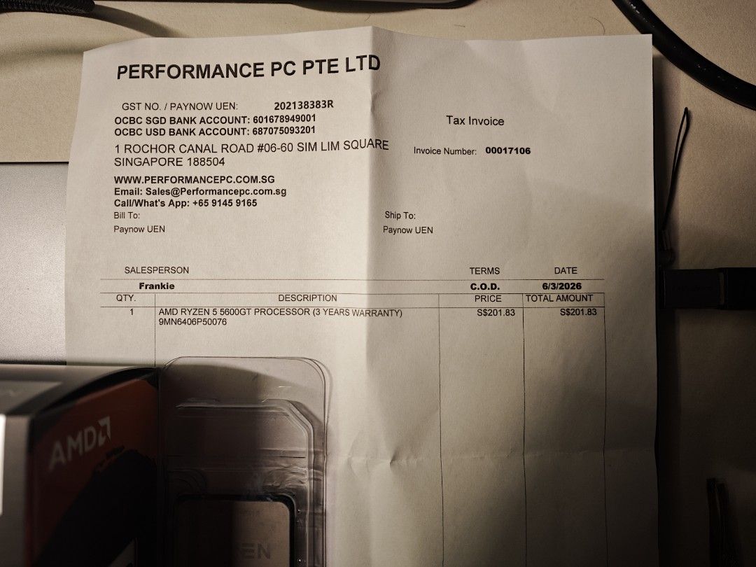 AMD Ryzen 5 5600GT Processor (with Invoice)455170074314680321