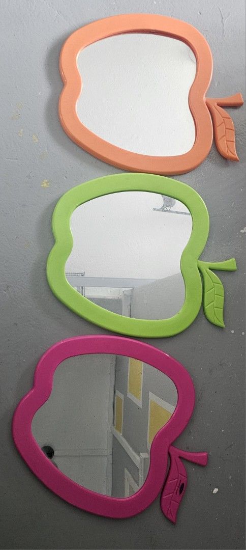Apple-Shaped Decorative Mirrors, Furniture &amp; Home Living, Home Decor ...