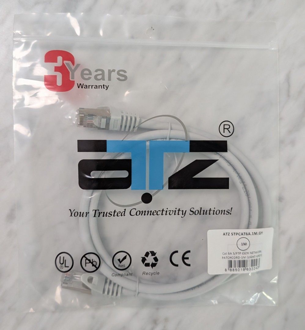 ATZ STP CAT6A 1M Network Cable454835217650821120