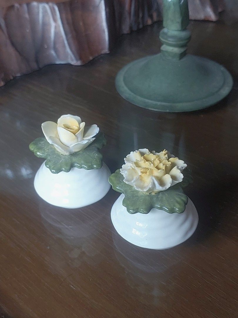 Aynsley Ceramic Flower Salt & Pepper Shakers (Category: Other Kitchenware & Tableware) located in Bulacan. Submitted by hnbfinds (Listing ID 1437979529, Image 1). Description: Little details, big charm. 💛 Obsessed with the delicate, hand-modeled petals on these vintage 1950s Aynsley bone china salt and pepper shakers. Bringing a touch of classic English craftsmanship to the table. ✨🌹 #VintageAynsley #BoneChina #VintageHome #Tablescape #Aestheti