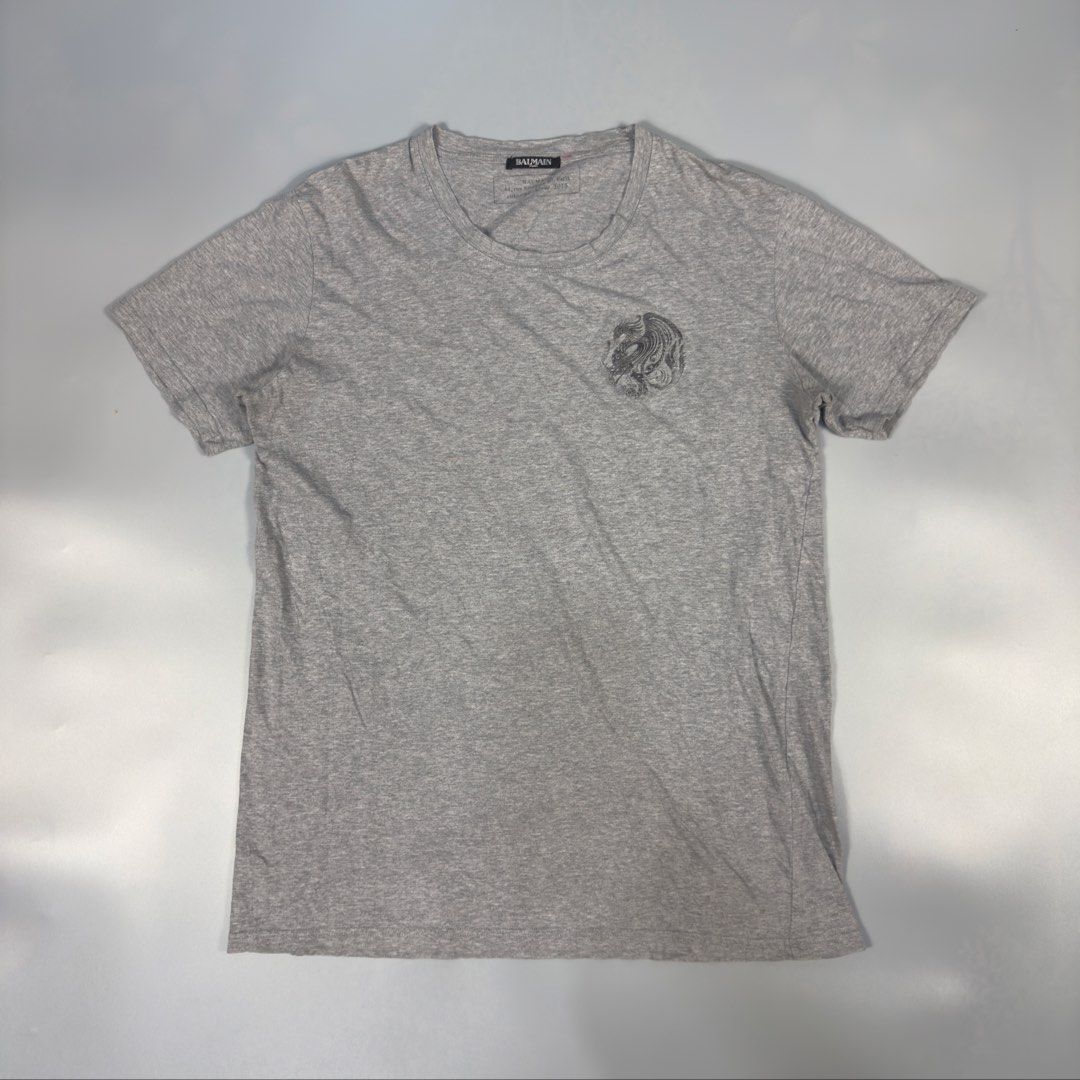 Balmain - Christophe Decarnin - Phoenix T-Shirt (Category: Tshirts & Polo Shirts ) located in Dasmarinas. Submitted by F_A_Q (Listing ID 1438047158, Image 1). Description: Size : XL - 21.5 In. Width - 28 In. Length - 18.5! In. Shoulder to Shoulder - 7.5 In. Sleeve Length - 22 In. Hem 9/10 Overall usage No issue Made in France .