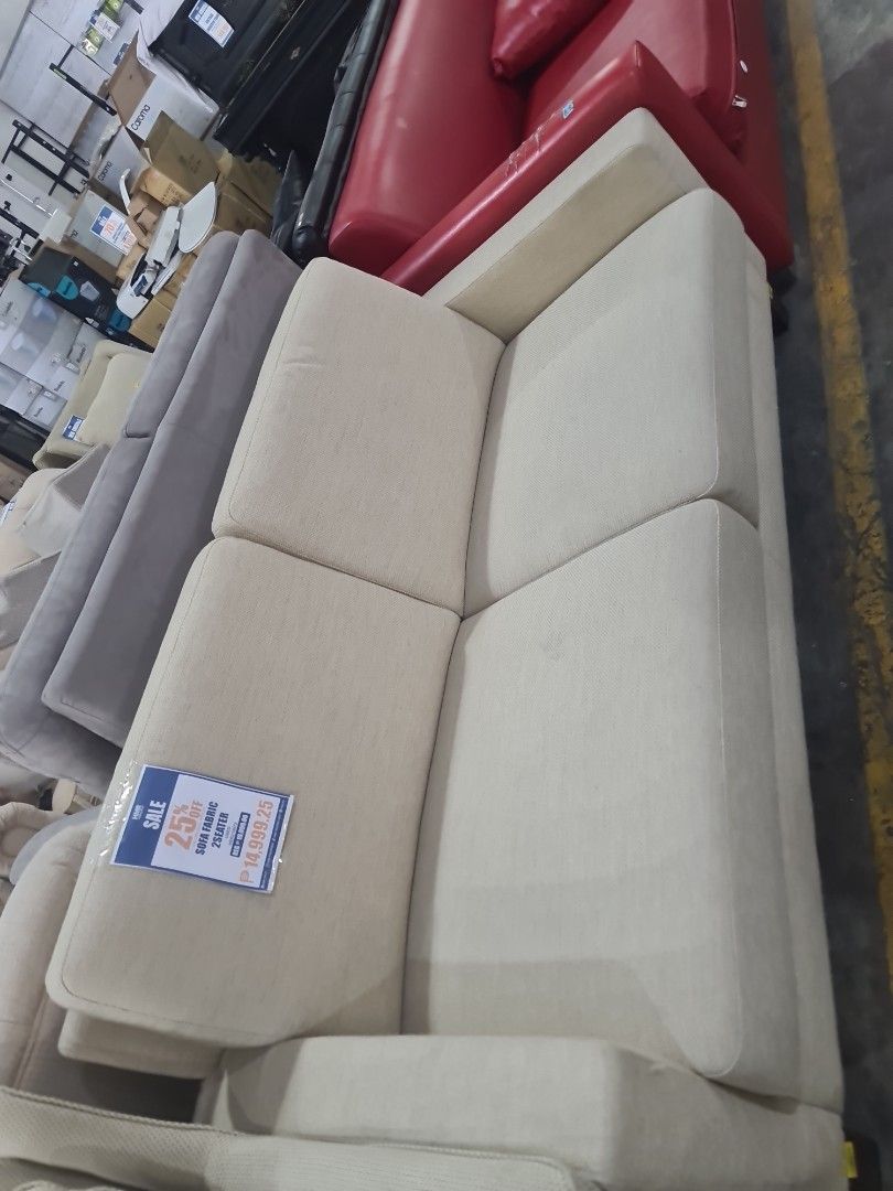 Beige Fabric Sofa Set (Category: Sofas) located in Makati City. Submitted by mandiajan62104 (Listing ID 1437987363, Image 2). Description: - Beige fabric sofa set - Includes a two-seater sofa and a single-seater sofa - Classic design - Comfortable cushions - Ideal for living rooms and lounge areas - Creates a cozy space.