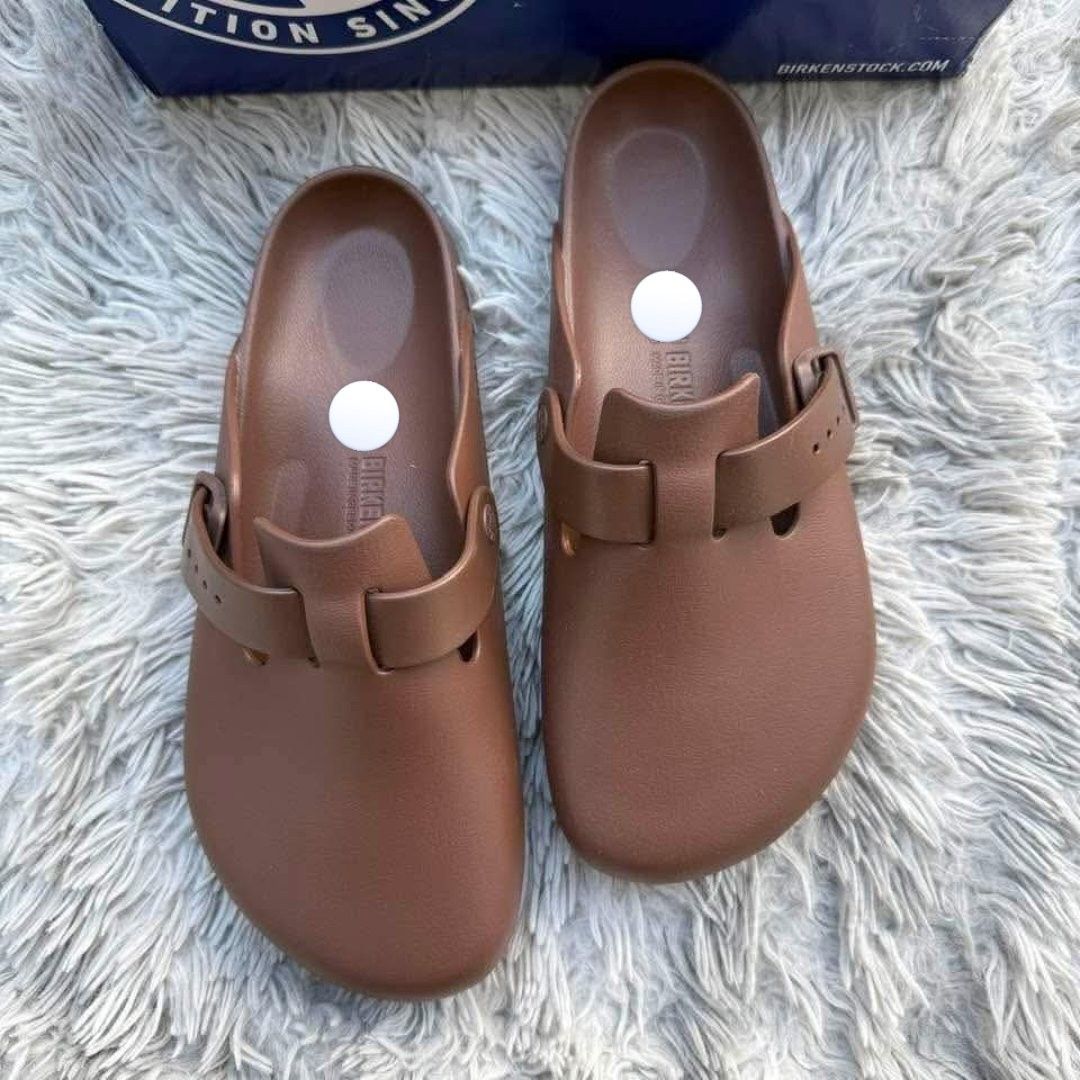 Birkenstock Boston EVA Roast (Category: Slippers and slides) located in Calamba. Submitted by xmhybnd (Listing ID 1437939556, Image 1). Description: S A L E ₱2,999 onlyyy. Plus sf. First to pay basis. Onhand ✨ Boston EVA Roast ●EU 38 NF 📌💯 Legit / Original (money back if proven fake) 📌Brandnew complete w/ box. 📌No Return, No Exchange. Make sure of your size. DM if interested. 📩.