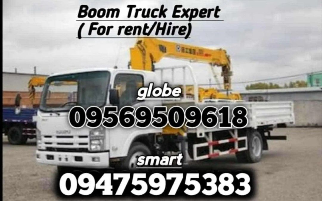 BOOMTRUCK FOR RENT (Category: Heavy Vehicles) located in Manila. Submitted by ictsi_rental01.com (Listing ID 1438000781, Image 1). Description: 6wheeler elf boom truck 2tonner lifting capacity call or text for inquiry 09569509618.
