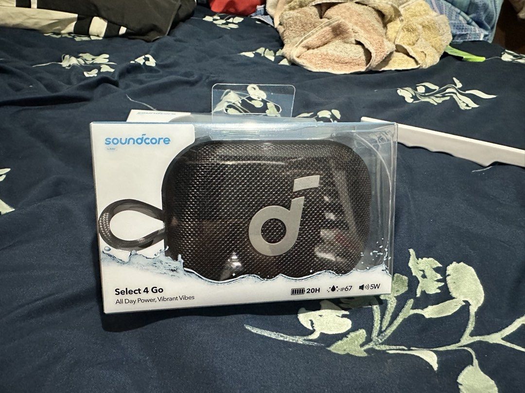 Brand New Sealed Soundcore Select 4 Go Bluetooth Speaker Black (Category: Soundbars, Speakers & Amplifiers) located in Paranaque City. Submitted by puds11 (Listing ID 1438025277, Image 1). Description: Brand new sealed Soundcore Select 4 Go Color: Black ✔️ Portable Bluetooth speaker ✔️ IP67 waterproof & dustproof ✔️ Up to 20 hours battery life ✔️ Compact and lightweight ✔️ Great for travel, gym, desk setup, and daily use 100% unused and sealed RF