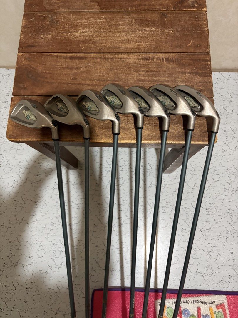Callaway Big Bertha Irons Set (Category: Golf) located in Davao. Submitted by keeemm (Listing ID 1438063421, Image 2). Description: - Callaway Big Bertha iron set (4, 5, 6, 7, 8, 9, S) - Silver club heads with black shafts - Model name clearly visible - Great for golf enthusiasts.