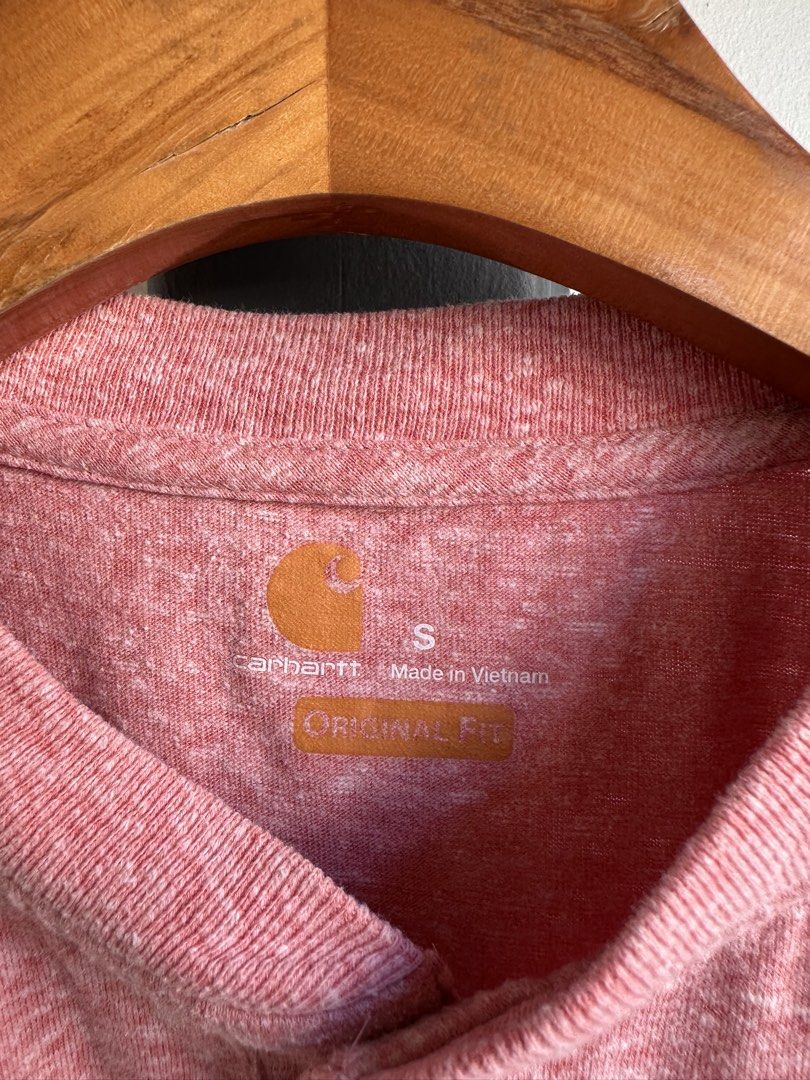 Carhartt Henley Shirt - Pink (Category: Tshirts & Polo Shirts ) located in Bacolod City. Submitted by thestitchph (Listing ID 1438052875, Image 3). Description: Carhartt pastel pocket tee Size small 21x28” Good as new.