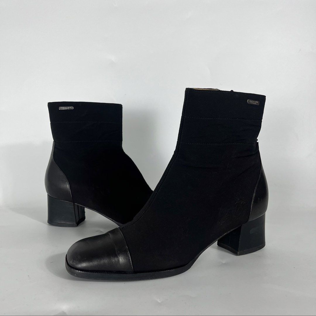 CELINE Paris Side Zip Ankle Boots (Category: Sneakers & Footwear) located in Bulacan. Submitted by vanitylab (Listing ID 1437962521, Image 1). Description: Size: EU 36.5 / US 6 Material: Nylon (Main), Leather. Visible signs of usage.