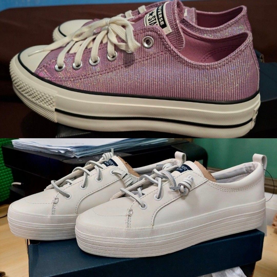 Converse and Sperry Platform (Category: Sneakers) located in Cavite. Submitted by sofabinpink (Listing ID 1437963575, Image 1). Description: LP na po yang 5K sobrang mahal po orig price each shoes.
