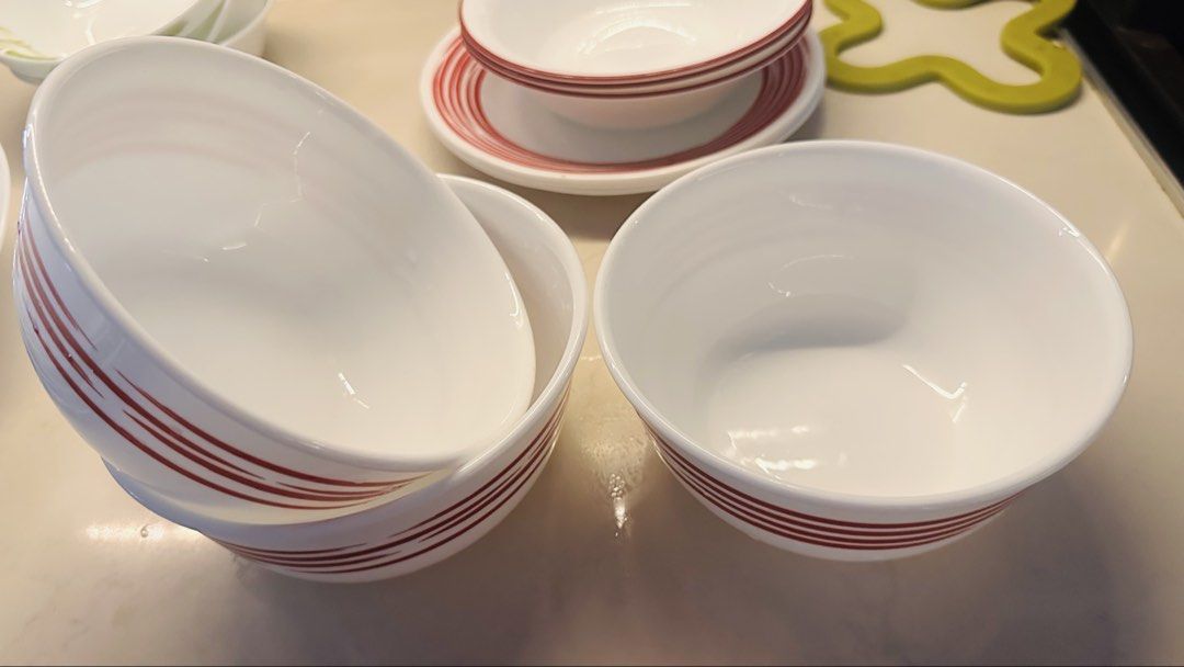 Corelle Red Stripe Dinnerware Set