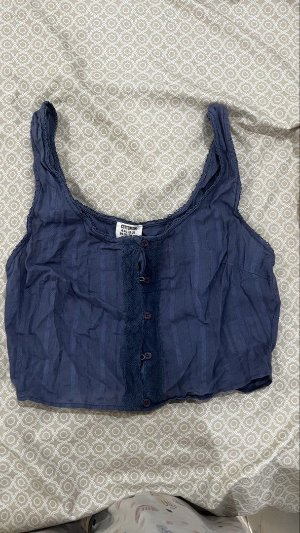 Cotton on Blue Cropped Vest Sleeveless (Category: Others Tops) located in Quezon City. Submitted by llechefran (Listing ID 1438098482, Image 1). Description: I bought this from cotton on but I don’t like how it fits…Price negotiable! Buyer will shoulder SF.