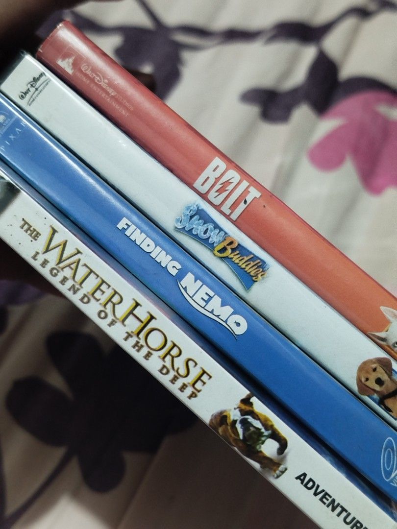 Disney VCD Bundle: Finding Nemo, Bolt, Snow Buddies, Water Horse (Category: CDs & DVDs) located in Caloocan City. Submitted by sunrizel (Listing ID 1438021673, Image 3). Description: - Disney VCD Bundle: Includes Finding Nemo, Bolt, Snow Buddies, and The Water Horse. - All VCDs are in their original cases. Used only in our family home, but I'm moving out soon. These are some of my favourite movies to watch growing up. 😊 📦 ships from North Caloo