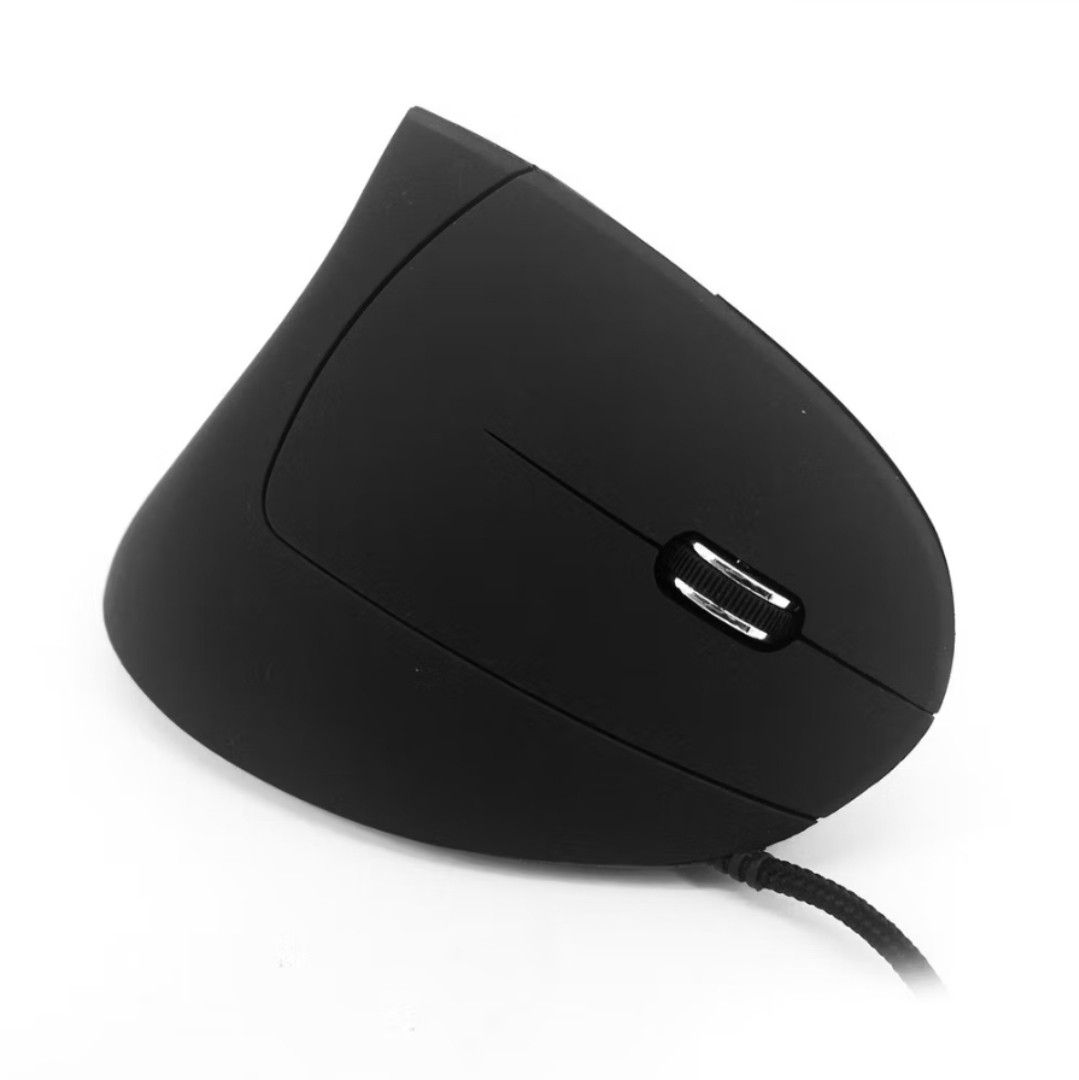 Ergonomic Vertical Mouse - Black (Category: Mouse & Mousepads) located in Pasig City. Submitted by whitepaws.b278660 (Listing ID 1438043944, Image 1). Description: - Ergonomic vertical design for comfortable hand positioning. - Stylish black finish. - Features a scroll wheel and side buttons - Wired connection for immediate use. - Supports hand with a curved design. -Bought online (S) Payment first before arranging shipment Price posted does not 