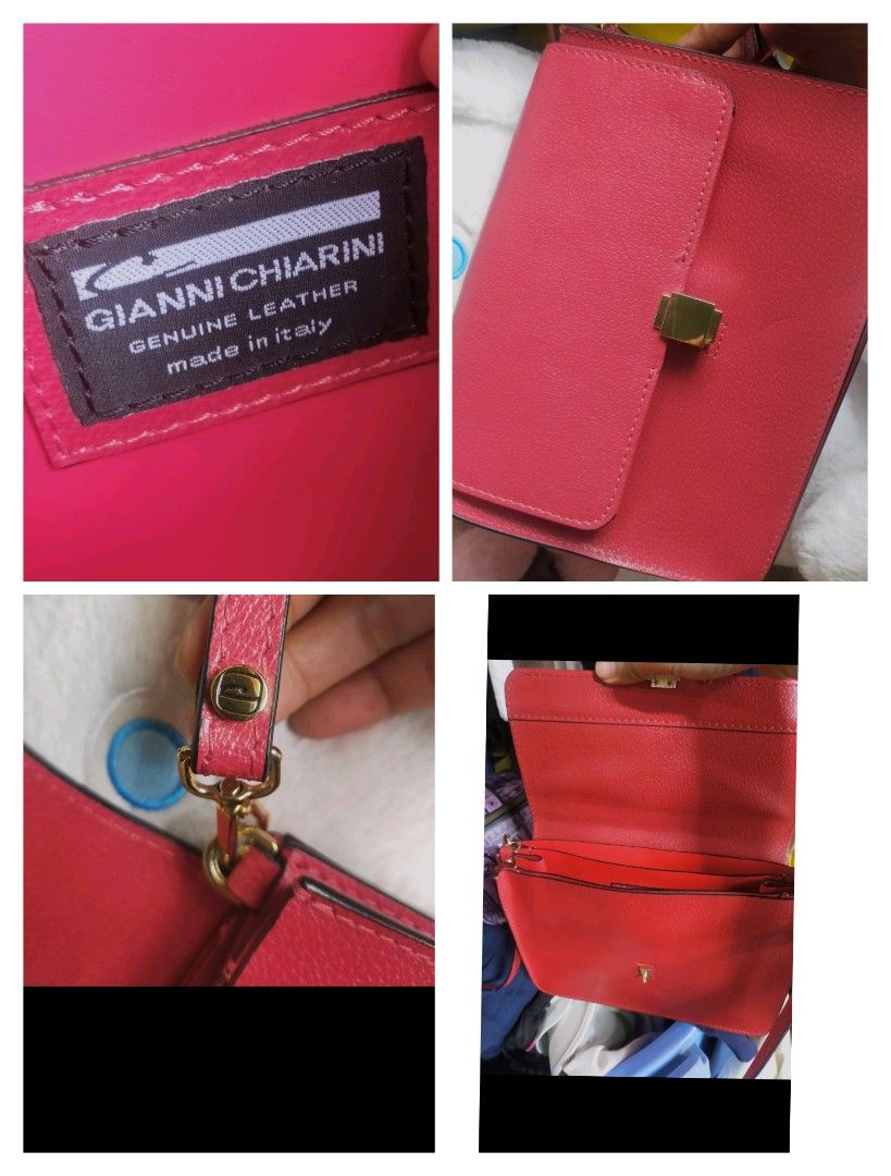 Gianni chiarini (Category: Luxury Bags & Wallets) located in General Santos City (Dadiangas). Submitted by japan-ukay (Listing ID 1438005692, Image 1). Description: authentic Gianni chiarini Italy brand red sling bag open compartment..