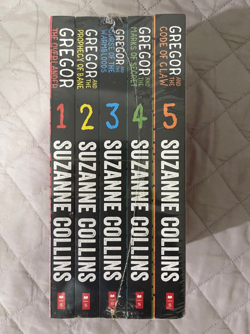 GREGOR Series (COMPLETE SEALED SET) by Suzanne Collins (Category: Storybooks) located in Pasay City. Submitted by ari.declutters (Listing ID 1438024997, Image 1). Description: BRAND NEW SEALED GREGOR SERIES SET by SUZANNE COLLINS *Books are bought years back, which is why some yelow discolorations on the edge are visible *Message if you need more photos LAST PRICE POSTED ; will not entertain low-balling Price adjustment may be made if getting mor