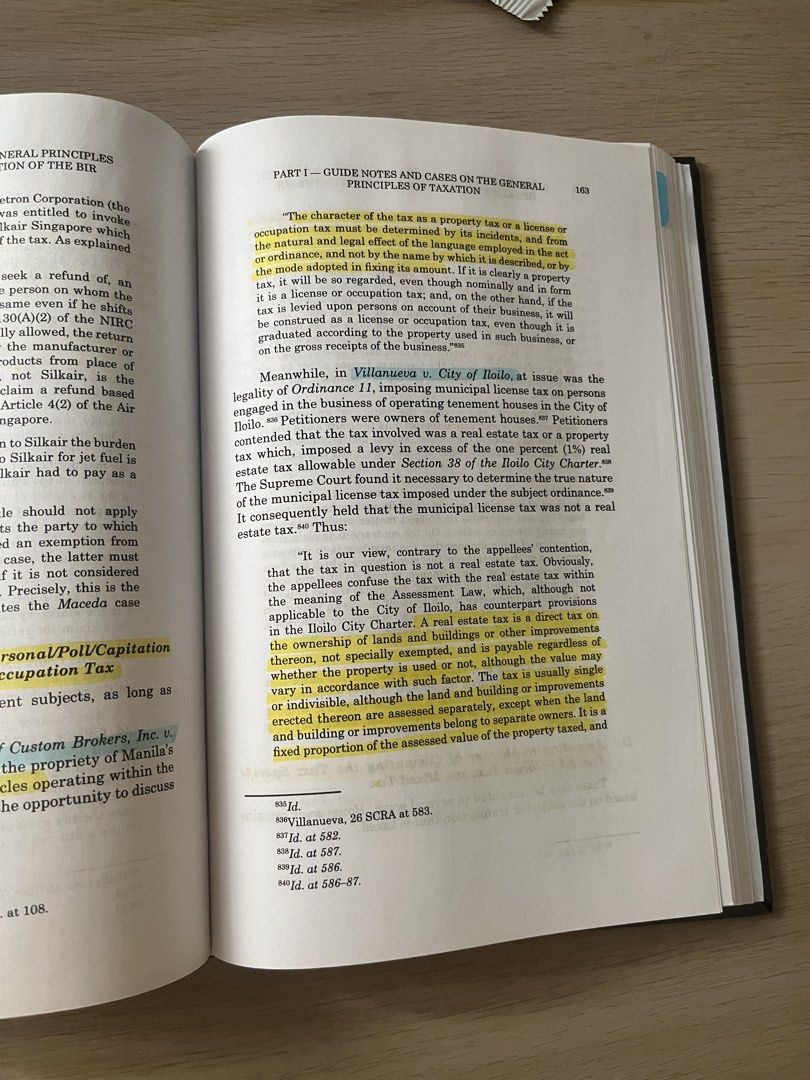 Guide Notes and Cases on Taxation 2025 Edition (Category: Textbooks) located in Manila. Submitted by frootjooce (Listing ID 1438071613, Image 3). Description: - 2025 Edition of "Guide Notes and Cases on the General Principles of Taxation and the Organization of the BIR" by Lily K. Gruba - less than 30 pages have highlights - J&T or Lalamove - BPI or Gcash .