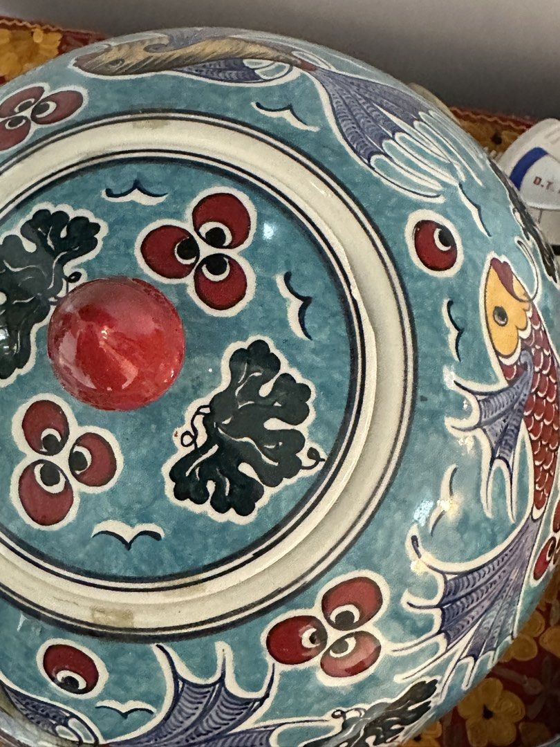 Hand-Painted Ceramic Jar with Lid454794730653634562