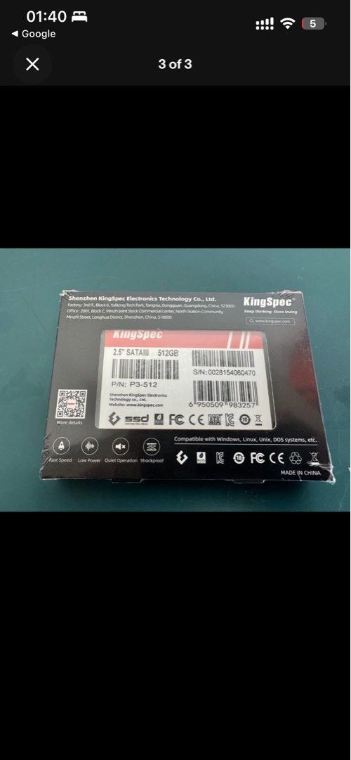 Internal solid state （分類：手提電腦）位於 Hong Kong。 由 an_it 提交（商品編號 1438098421，圖片 3）。簡介： $450 for 256GB $800 for 512GB $1200 for 1TB。