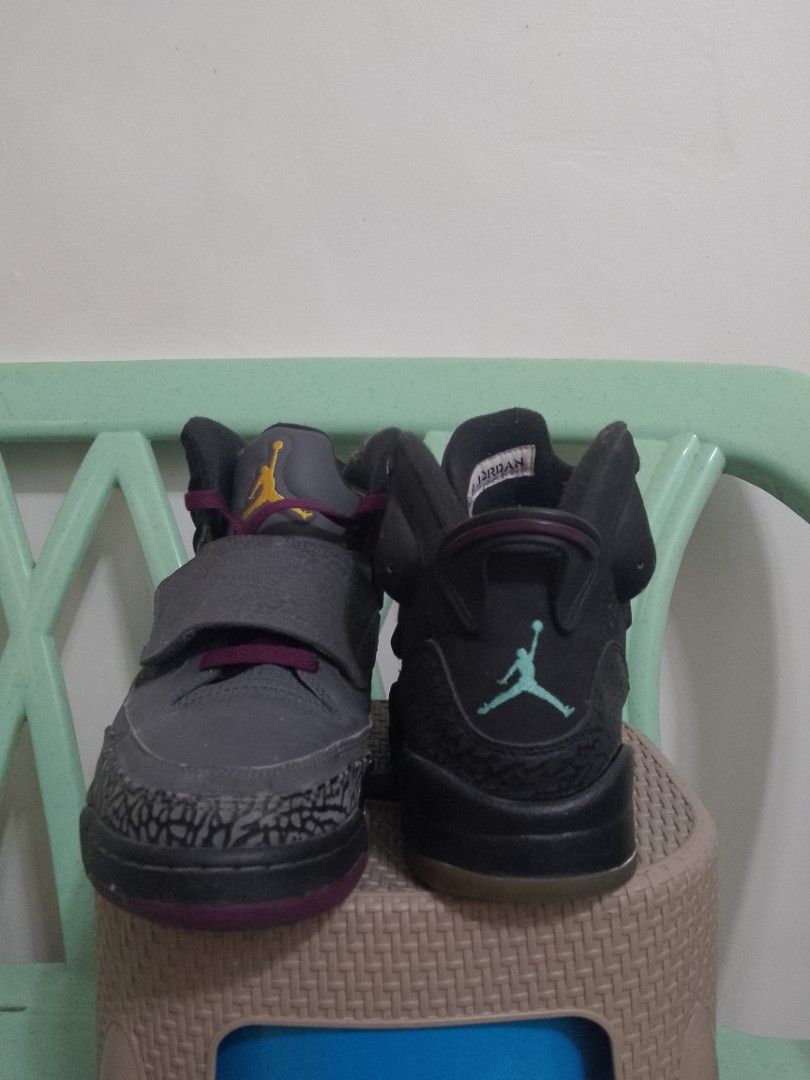 Jordan Son of Mars Low - Grey (Category: Sneakers) located in Manila. Submitted by itsurpaul. (Listing ID 1437995827, Image 3). Description: - Jordan Son of Mars Low sneakers - Color: Grey with purple and yellow accents - Features a strap and Jumpman logo - Size: US 10, UK 9, EUR 44 - Made in China.