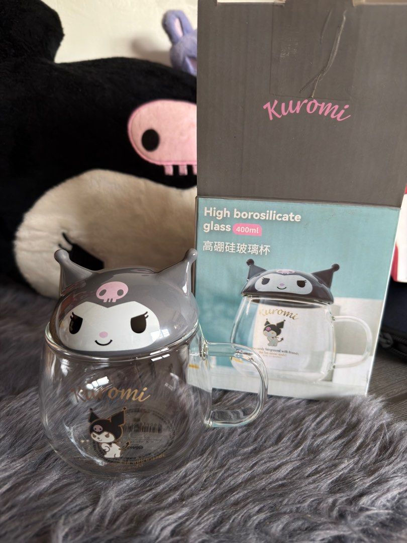 Kuromi Cup Glass (Category: Other Kitchenware & Tableware) located in Cainta. Submitted by rarajen (Listing ID 1437949868, Image 2). Description: Brandnew Kuromi glass With sanrio qr.