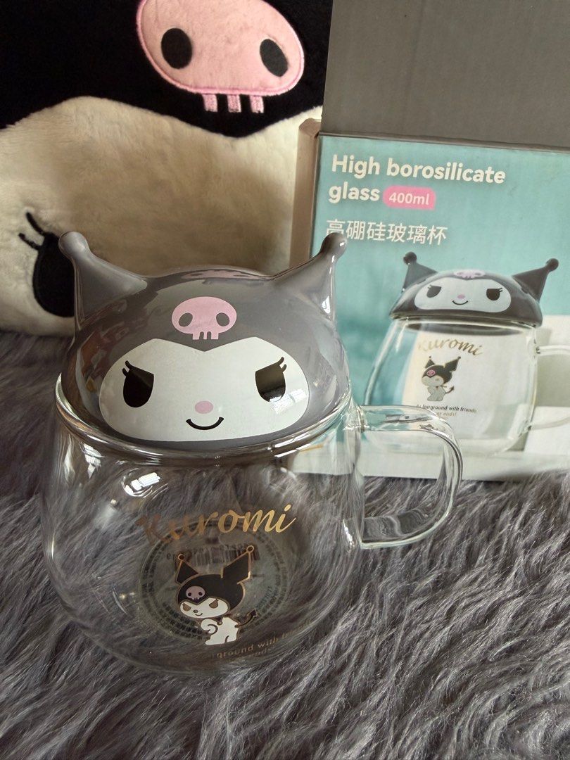 Kuromi Cup Glass (Category: Other Kitchenware & Tableware) located in Cainta. Submitted by rarajen (Listing ID 1437949868, Image 1). Description: Brandnew Kuromi glass With sanrio qr.