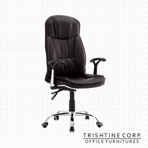 Leather High Back Executive Chair TEX-186 (Category: Office Furniture & Fixtures) located in Caloocan City. Submitted by trishtine_jim9 (Listing ID 1437942319, Image 1). Description: - High-back design - Black leather-like material - Includes armrests - Chrome-finished base with wheels - Height adjustable - Stylish stitching detail - Suitable for home or office use DISCLAIMER: Price is for Posting Purposes Only.