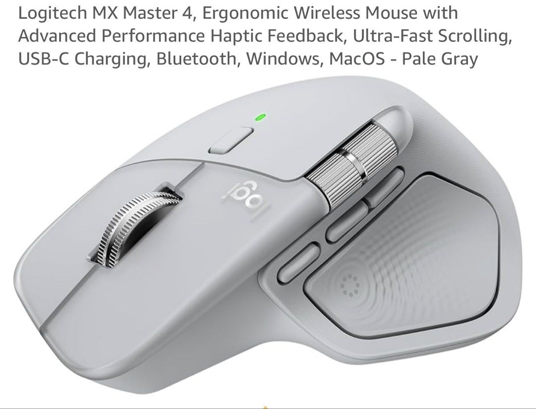 Logitech MX Master 4 Wireless Mouse - Pale Gray454485891959367680