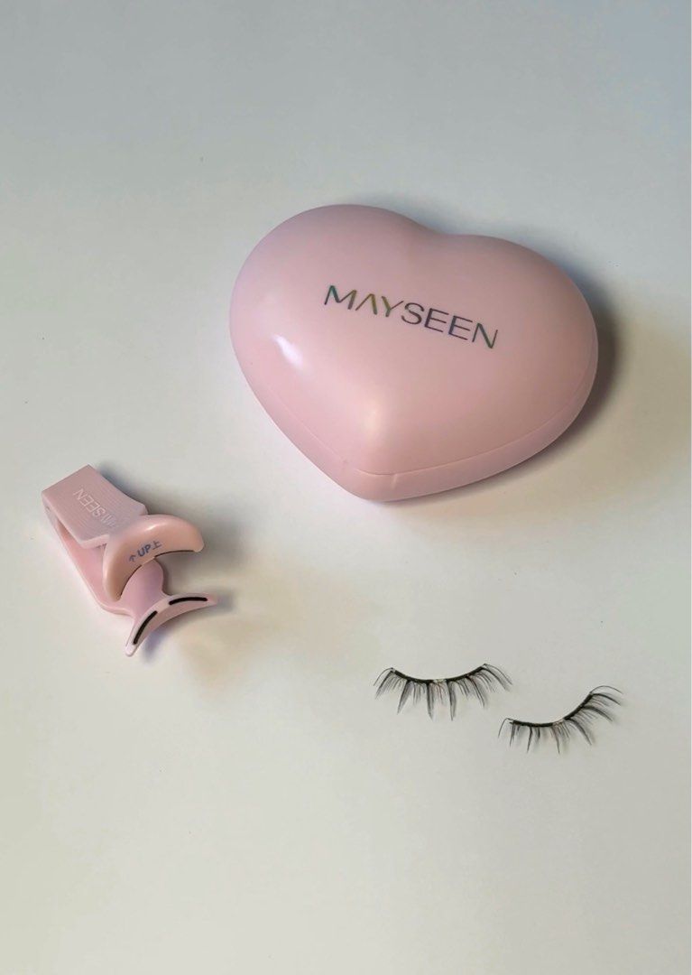MAYSEEN False Magnetic Eyelashes with Case (Category: Makeup) located in Manila. Submitted by bby3unie (Listing ID 1438021305, Image 2). Description: - MAYSEEN False Eyelash Set - Includes a heart-shaped pink case for storage - Comes with an eyelash applicator - Designed to enhance your eyes - Adds a touch of glamour to any look.