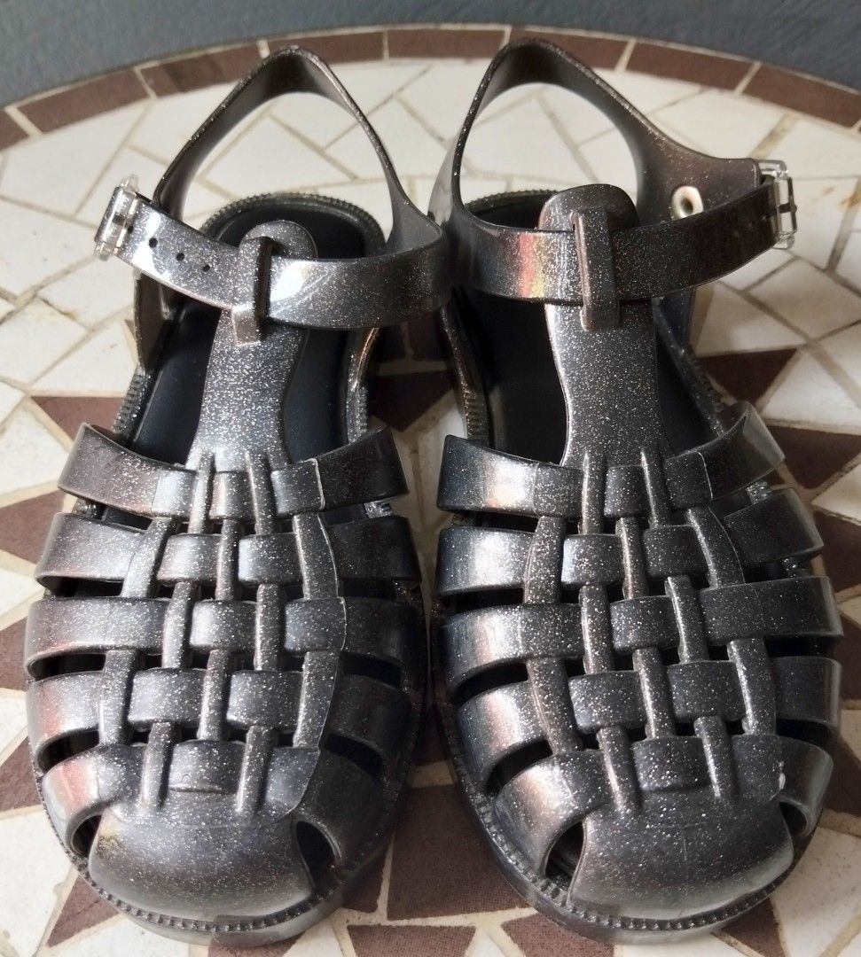 Melissa Sparkle Jelly Sandals (Category: Babies & Kids Fashion) located in Quezon City. Submitted by heybailey (Listing ID 1437950905, Image 2). Description: - Melissa jelly sandals - Sparkly woven design - Adjustable ankle straps with clear buckles - Dark, glittery color - Black soles.