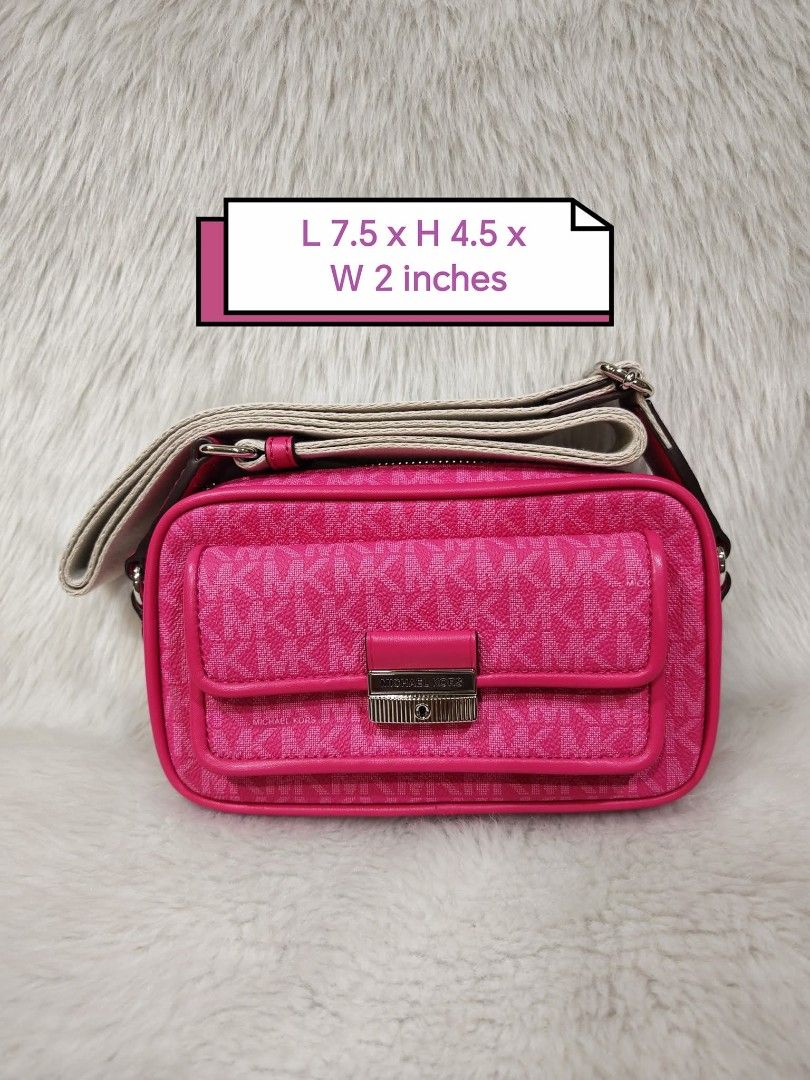 Michael Kors Bradshaw Crosdbody Bag ORIGINAL (Category: Cross-body Bags) located in Marikina City. Submitted by BrandedStuffz (Listing ID 1438096394, Image 1). Description: Dragonfruit, XS Brand New and tag and care card Guaranteed Original and Legit from MK store in USA 🇺🇸. Moneyback if proven fake. Lalamove Ready. Nationwide shipping via LBC..