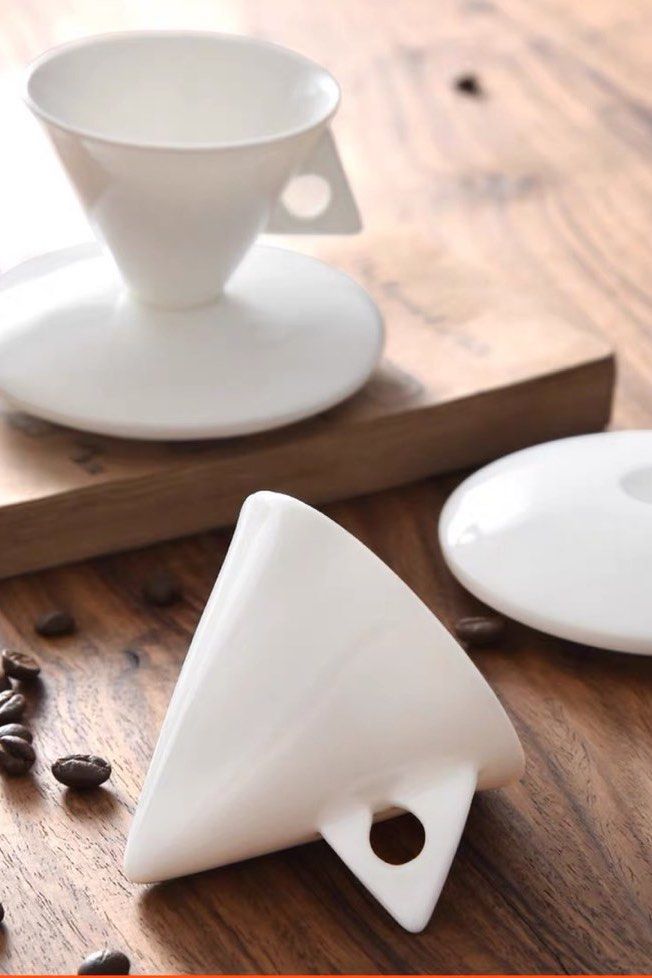 Modern White Ceramic Coffee Cup Set455032846114498563