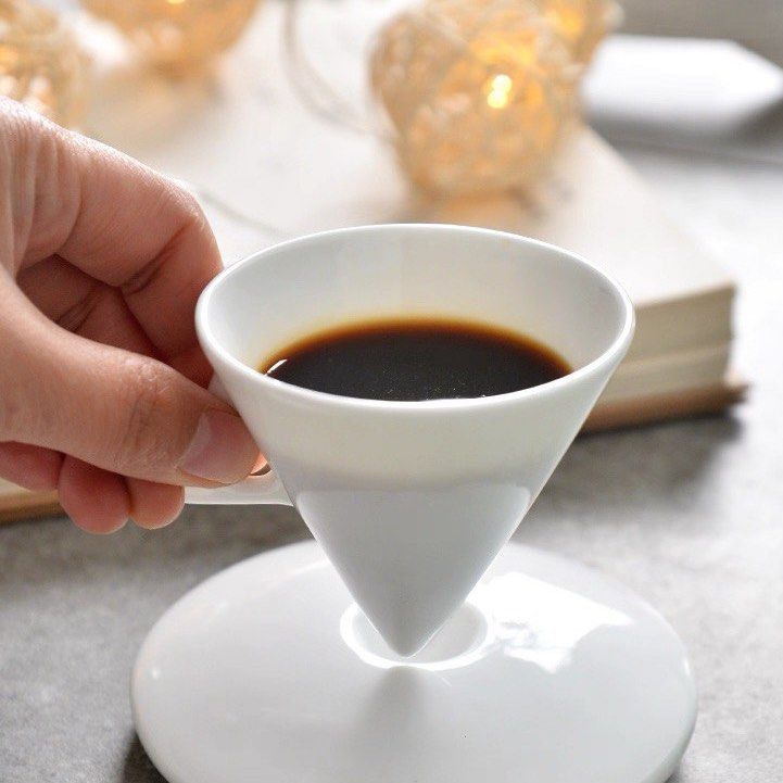 Modern White Ceramic Coffee Cup Set455032846114498564