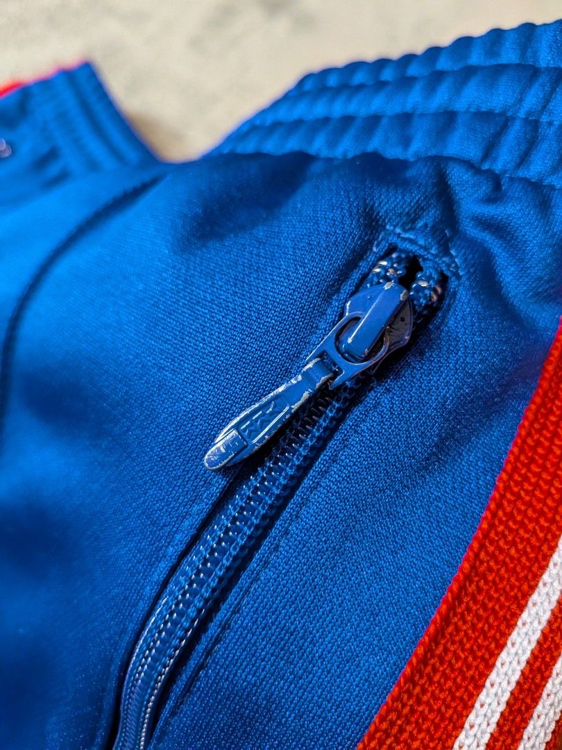 Needles Track Pants Blue Red (Category: Joggers) located in Paniqui. Submitted by fndrs.kprs.ph (Listing ID 1437962511, Image 3). Description: Needles track pants Size on tag: Small Waistline: 30-32 Rise: 13 Thigh: 12.5 Inseam: 28 Hem: 9 Good as new Flawless.