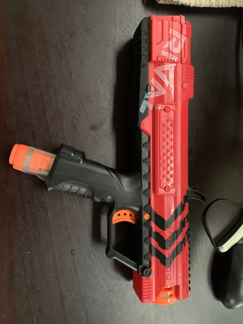 Nerf Rival XV-700 Blaster (Category: Toys & Games) located in Singapore. Submitted by quickpenguin_46decf (Listing ID 1438015910, Image 2). Description: - Nerf Rival XV-700 blaster - Includes magazine - Magazine stores 7 bullets - comes with 8 additional bullets - Tested and working - Suitable for indoor and outdoor play - Ready for action! .