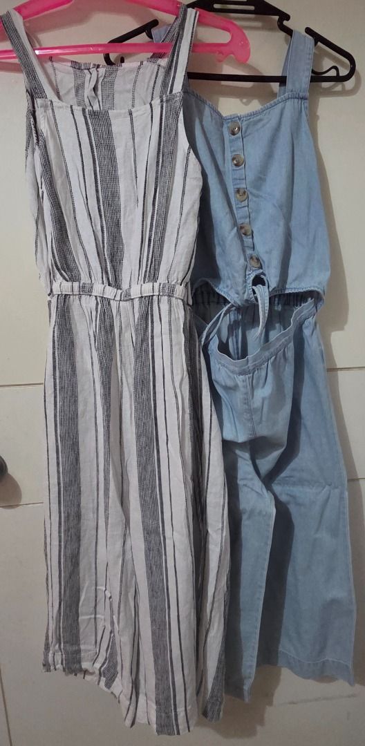 NEXT Jumpsuits for Girls Age 8-12 (Category: Babies & Kids Fashion) located in Manila. Submitted by ice_10 (Listing ID 1438069697, Image 2). Description: Get two stylish jumpsuits for sale! Brand: NEXT from UK - Option 1: Striped (white & black) with crop top tie and button details. - Option 2: Denim jumpsuit with crop top tie and button accents. - Perfect as stand alone or used as jumper for a casual yet chic look..