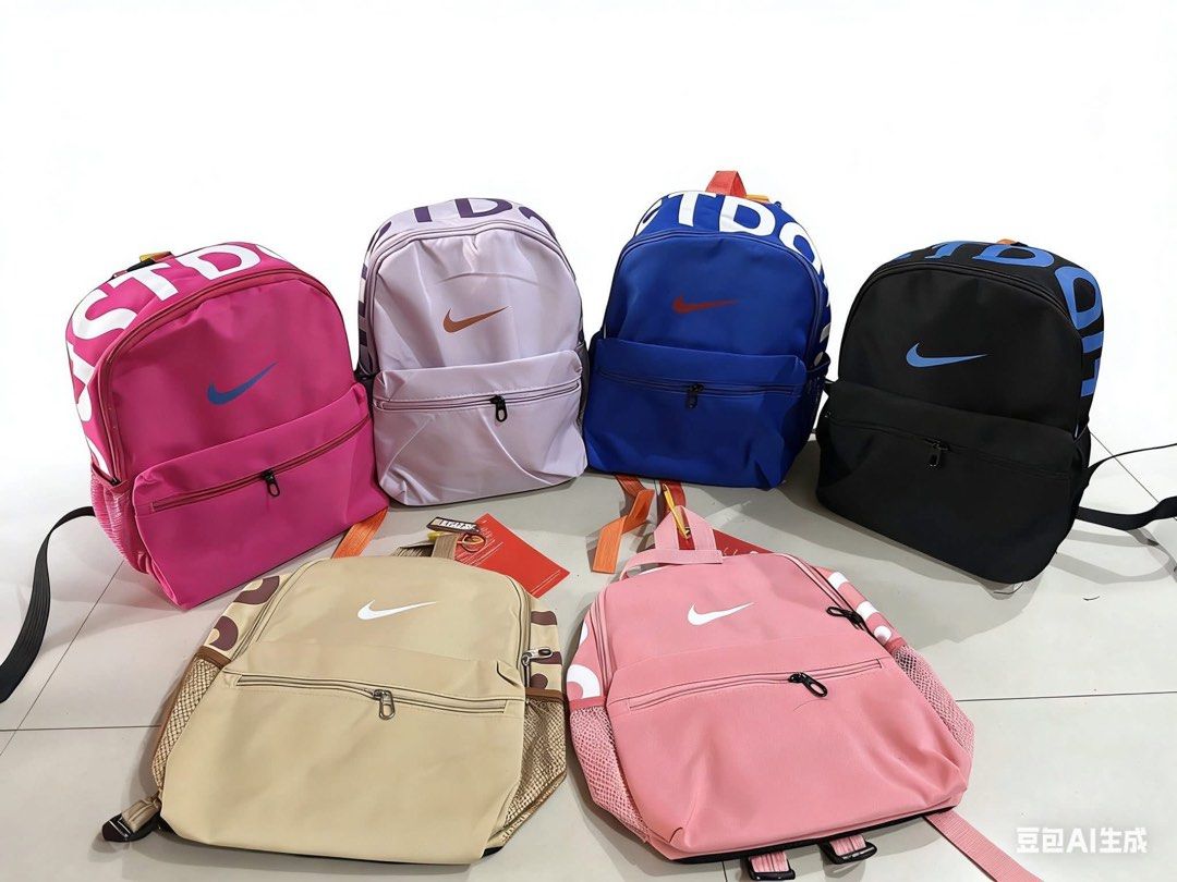 Nike Backpacks - Various Colors and Designs (Category: Backpacks) located in Manila. Submitted by vensen1798495 (Listing ID 1438022464, Image 1). Description: - kids bagpack Stylish Nike backpacks - Available in various colors and designs - Features multiple compartments for storage - Adjustable straps for comfort - Perfect for school, travel, or everyday use - Styles with the Nike or Jordan logo available 500 Pesos 350 minimum of 10pcs.