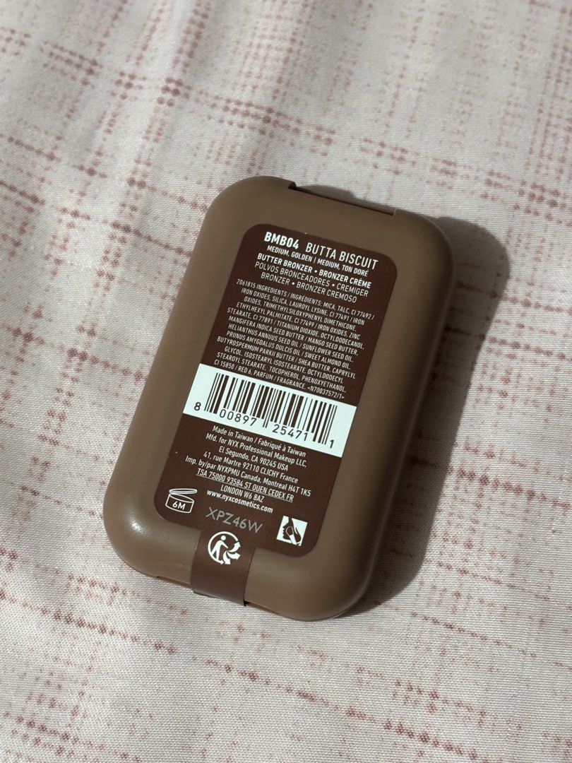 NYX Professional Makeup Butter Bronzer - Butta Biscuit (Category: Makeup) located in Manila. Submitted by mucha6ble (Listing ID 1438099913, Image 3). Description: - NYX Butter Bronzer in Butta Biscuit - Net weight: 0.17 oz / 5 g - Comes in a compact case - I bought this from iHerb .