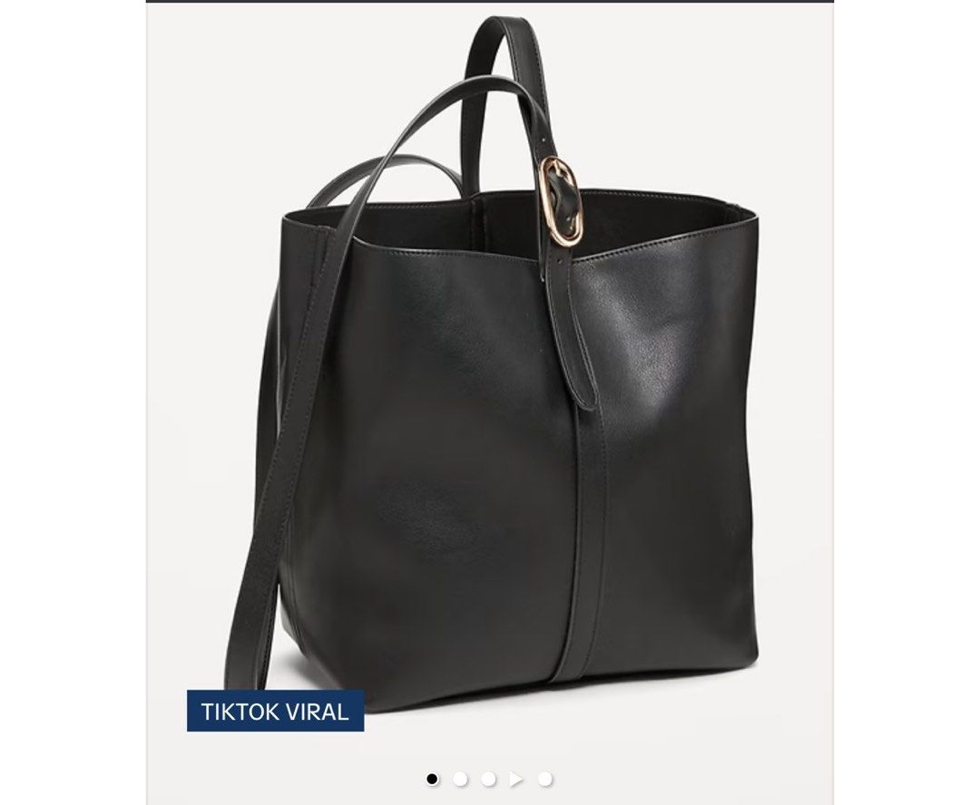 Old Navy Black Bucket Bag (Category: Tote Bags) located in Quezon City. Submitted by simplelang22 (Listing ID 1437985758, Image 3). Description: - Old Navy black bucket bag - Stylish design - Gold-tone buckle detail - Comfortable shoulder strap - Made of smooth faux leather - Spacious interior for everyday essentials - Includes original Old Navy tag.