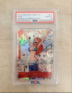 PSA 10 Nami OP01-016 Manga Alt Art ONE PIECE Card The Best PRB-01 Japanese,  Hobbies & Toys, Toys & Games on Carousell