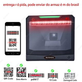 Platform Barcode Reader Scanning Desktop Laser Bar code Scanner 1D 2D QR Hands-Free Wired USB Barras460820560279644160