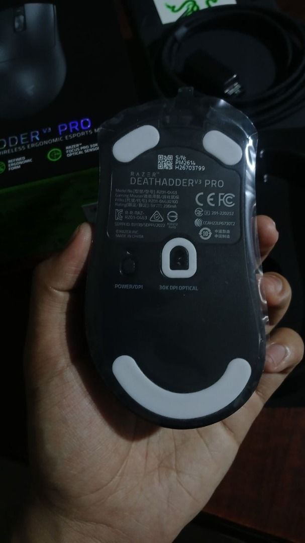 Razer DeathAdder V3 Pro Wireless Gaming Mouse (Category: Mouse & Mousepads) located in Caloocan City. Submitted by fastrabbit.056be3 (Listing ID 1438106944, Image 3). Description: - Razer DeathAdder V3 Pro wireless gaming mouse - Includes: Mouse, charging cable, wireless receiver, and documentation - Features Focus Pro 30K optical sensor - Color: Black - Comes in original packaging.