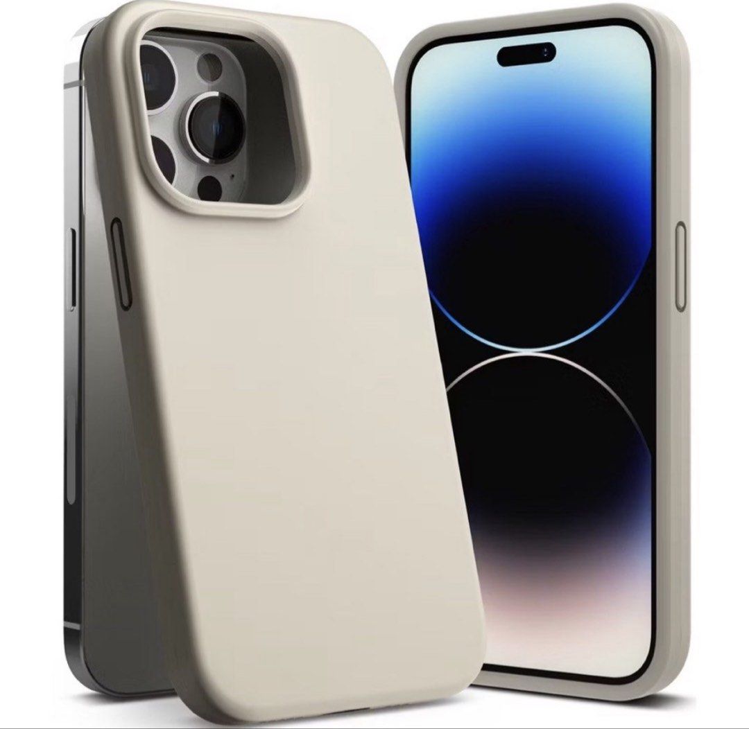 ringke iphone 14 pro silicone case stone grey color (Category: Cases & Sleeves) located in Manila. Submitted by prelovedby.fel (Listing ID 1437986579, Image 1). Description: in good condition, has a rough texture lang but overall good condition. slightly negotiable.